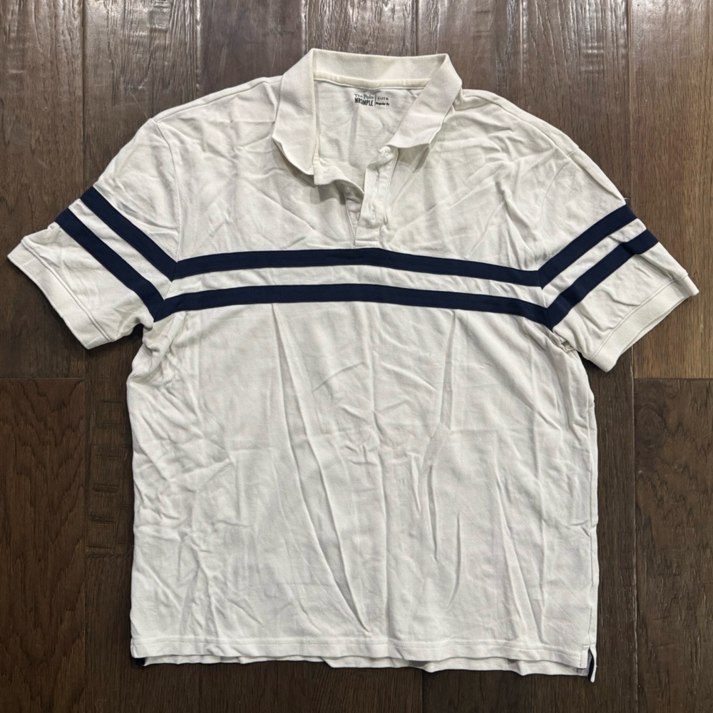 Simple White and Blue Polo Shirt Sporty Elegance
